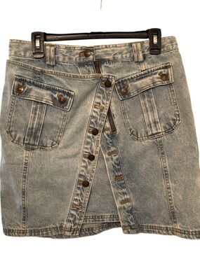 Hunter + Brown Light Wash Denim Skirt